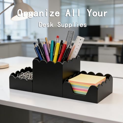 YAGELI Acrylic Desk Organizer Set of 3, Black - Image 6