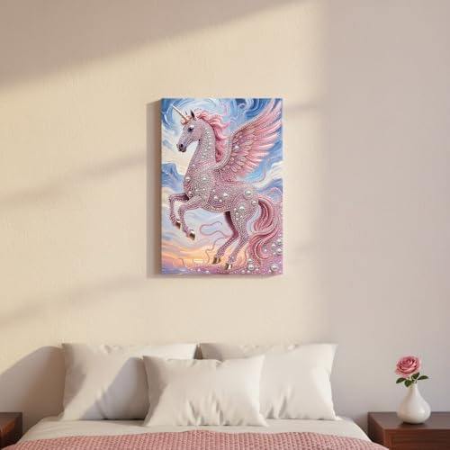 LQCrafK DIY Pearl Art Painting Handcraft Kit for Adults Beginners, Creative Design, Healing Stress-Relieving Home Wall Decoration, with Framed Painting and Tools-Pink Horse-1 - Image 4
