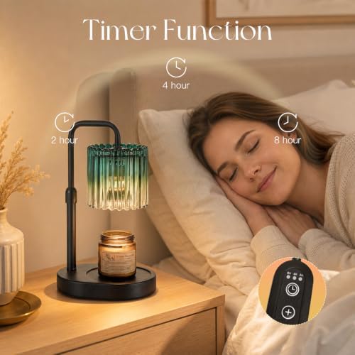 Candeldo Candle Warmer Lamp with Timer: Green Yellow Wax Melt Warmer - Image 5