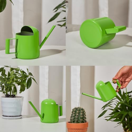 Mini Watering Can Stainless Steel Long Spout 10oz/300ml Small Watering Can for Indoor Desk Plants Outdoor Flowers Succulents Garden Watering Pot Gardening Tool (Green) - Image 5