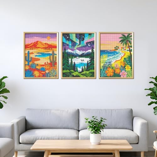 DOZEEZOP 6-Pack Diamond Art Kit for Adults, 5D Diamond Painting 12x16 Inch - Image 2