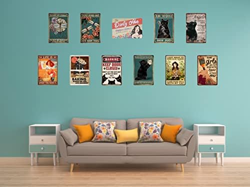 Funny Black Cat Warning Decor Retro Metal Tin Sign - Keep Door Closed Don't Let The Cats Out No Matter What They Tell You - Vintage Art Sign for Home Office Room Wall Decor Poster Gift 8x12 in - Image 5