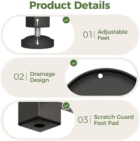 Bamworld Tall Plant Stand Indoor Outdoor Corner Metal Flower Pot Stands - Image 6