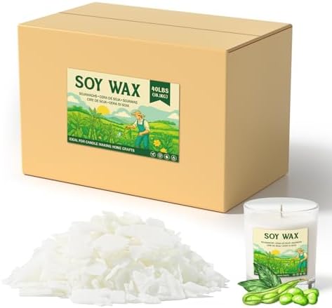 NORVENCE Soy Wax for Candle Making, Natural Soy Wax Flakes 40lb, Premium Candle Wax for DIY Candle Crafting by NORVENCE