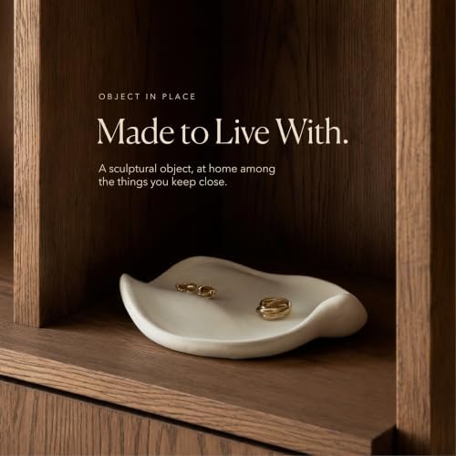 Ceramic Jewelry Dish, 6.3 in, Gift Box and Card, Warm Ivory - Image 6