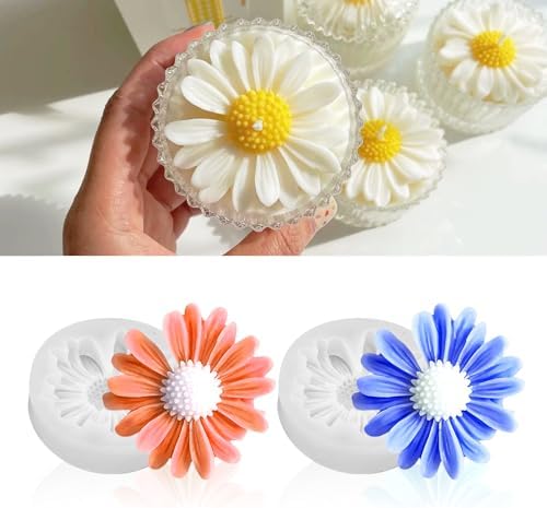 MGLIFEUL 2PCS 3D Flower Candle Making Molds Moldes de Silicona para Velas by MGLIFEUL
