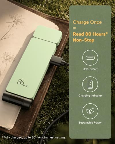 86lux Book Light, Rechargeable Clip-On LED Reading Light for Bed - Image 5