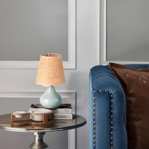 Blue Small Touch Control Table Lamp for Bedroom, Blue Bedside Lamps for Nightstand,Cute Mini Small Table Lamps for Small Spaces with Scalloped Shade for Kitchen Counter,Bookshelf,Living Room - Image 7