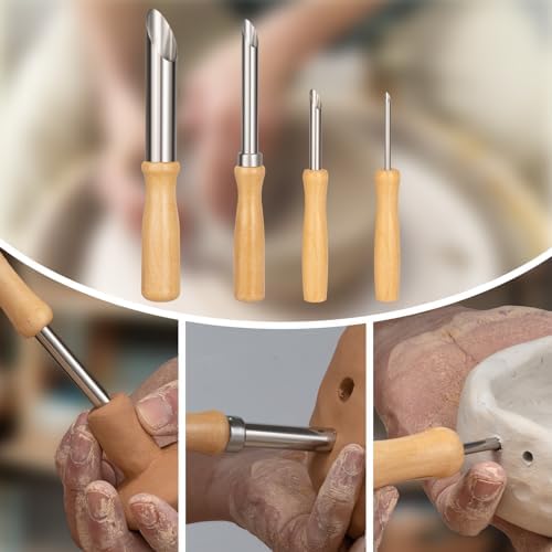 Amrules 4 Pcs Clay Hole Cutters Sculpting Tools Set for Pottery - Image 5