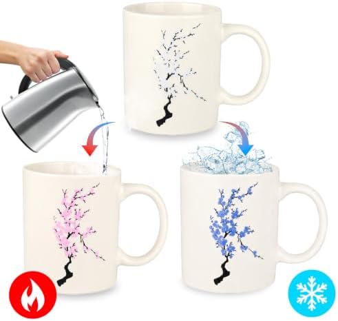 Magic Color Changing Coffee Mug – Heat Sensitive Ceramic Cup Transforms from White to Blue for Cold & Pink for Hot | Unique Funny Birthday Gift | Lightweight Novelty Office Mug，clearance - Image 4