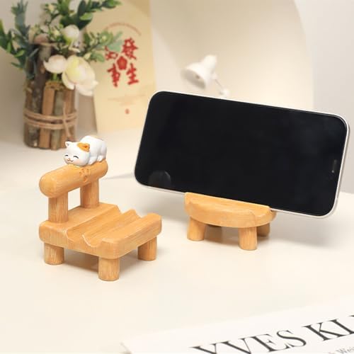 1PCS Cute Resin Phone Stand – Mini Desktop Holder for All Smartphones, Adorable Home Office Desk Decor Accessory (White cat) - Image 6