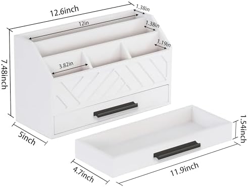 Desk Organizer with Drawer, Countertop Bill Mail Organizer and File Storage - Image 6