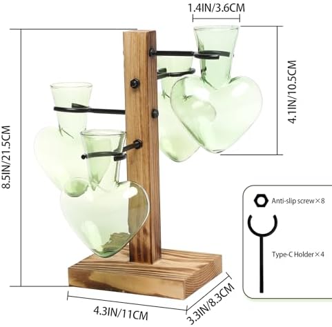 Plant Terrarium Propagation Stations with Wooden Stand - Image 2