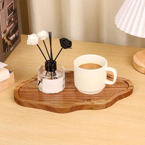 Small Decorative Tray Wood Decorative Serving Tray for Candles Perfume, Cloud Wooden Jewelry Tray Trinket Dish, Wooden Trays for Coffee Table Home Decor - Image 6