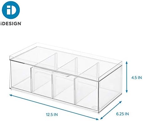 iDesign XL Tea Bag Organizer, Clear, 4-Section - Image 3