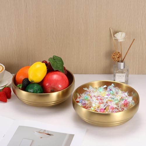 7.4" Gold Decorative Bowl, 2 Packs Key Bowls for Entryway Table - Image 5