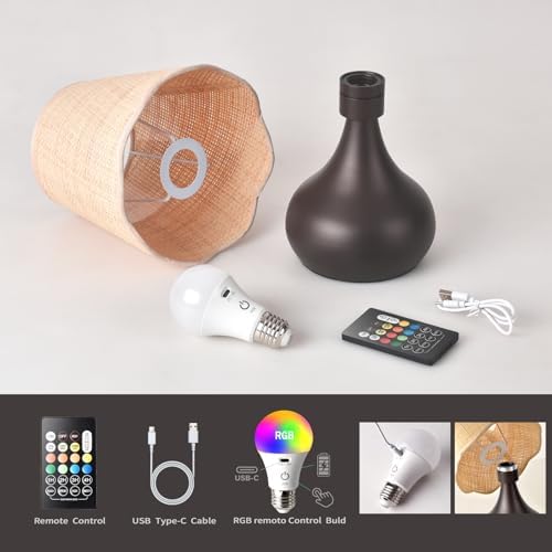 Cordless Table Lamp Rechargeable,Oil Rubbed Bronze Mini Cute Table Lamp for Nightstand, Battery Operated Small Table Lamp for Small Spaces for Kitchen Counter, Bookshelf, Bedside, Bedroom, Living Room - Image 3