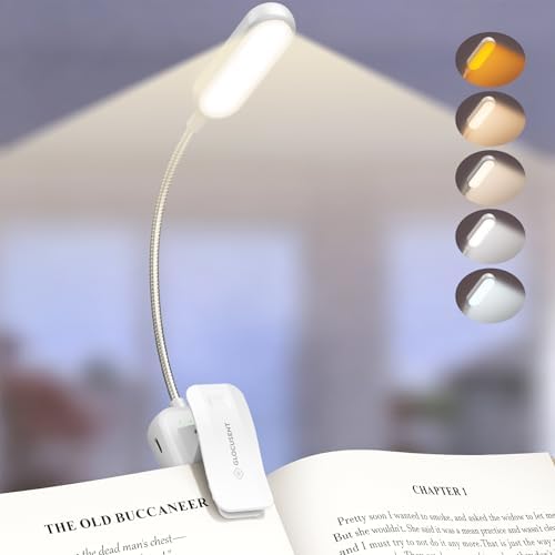 Glocusent 20 LED Reading Lights for Books in Bed, Eye Caring Reading Light by GLOCUSENT