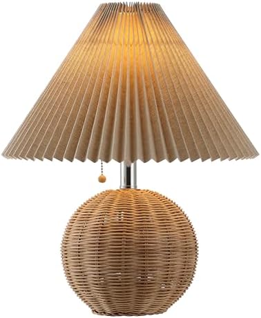 JONATHAN Y Aksel Sphere Table Lamp Coastal 17.25", Natural/Chrome by JONATHANY