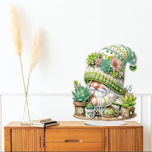 Diamond Painting Kits for Adults Beginners, 5D Full Drill Dwarf Succulents Crystal Art Desktop Ornament, DIY Single Sided Home Office Desk Decor, Creative Craft Gift Set with Tools - Image 4