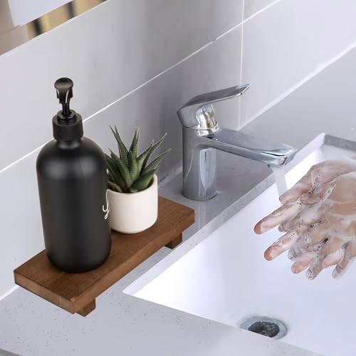 Wood Bathroom Tray Farmhouse Decor Kitchen Soap Holder, 8.7" x 3.6" Walnut - Image 5