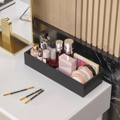 ZHWS Toilet Paper Basket, Bathroom Basket for Counter Toiletires Decor Towel TP, Back of Toilet Organizer Storage, Guest Toilet Tank Tray, Vanity Tray for Perfume Makeup Kitchen 15"x6"x3" Black - Image 5