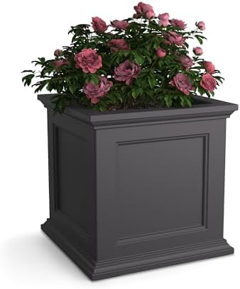 Mayne Fairfield 20in Self-Watering Square Planter, Graphite Grey by Mayne