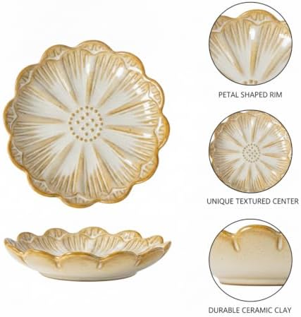 Petal Shaped Ceramic Jewelry Tray, Small Decorative Dish for Rings Earrings, Vanity Organizer for Nightstand Desk Bathroom (1 Piece) - Image 6