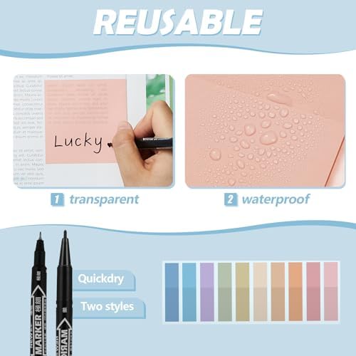 Jutom 39 Pcs Aesthetic Book Annotation Kit,Light Blue,Cute Style - Image 6
