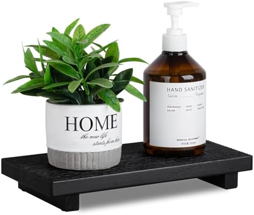 Bathroom Tray Farmhouse Decor Kitchen Soap Holder, 11" * 5.5" Black by zoocatia