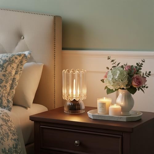 Battery Operated Lamp with Auto-Off Timer, Cordless Table Night Light for Bedroom & Entryway, Portable LED Lamp for Home, Outdoor, Camping No Battery Included (‎Wine Glass Design-White) - Image 4