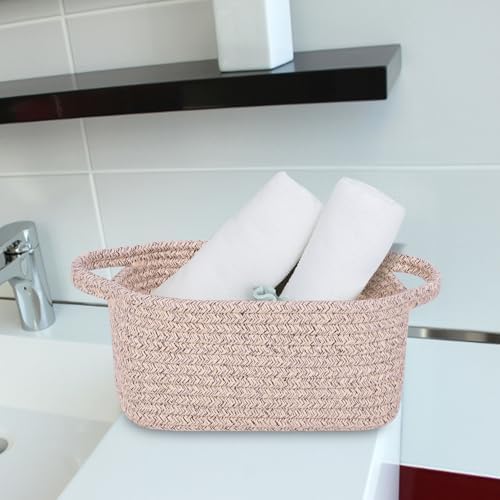 Abenkie Small Storage Basket, Cute Cotton Rope Woven Boho Decorative Toy Dog Cat Basket for Nursery, Living Room, Spa, Gift - XS, Brown - Image 5