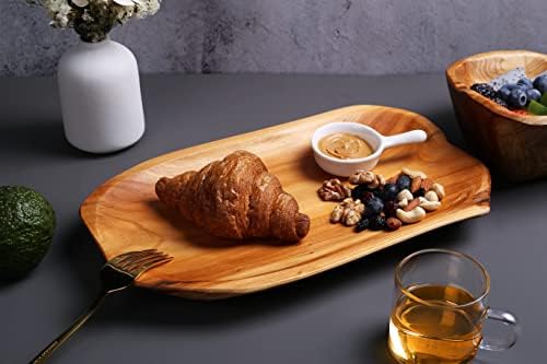Jovivi Natural Fir Root Wood Dish Bowl, Handmade Wood Serving Platter Tray Plate,Wooden Plates for Sandwich Bread Fruit Salad Snack Dough Candy Serving Appetizer Display (11.4"x7.5") - Image 4