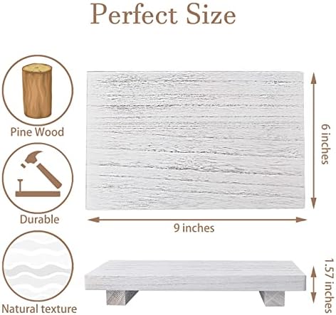 Wood Bathroom Tray Farmhouse Decor Kitchen Soap Holder, 9"x6" White - Image 6