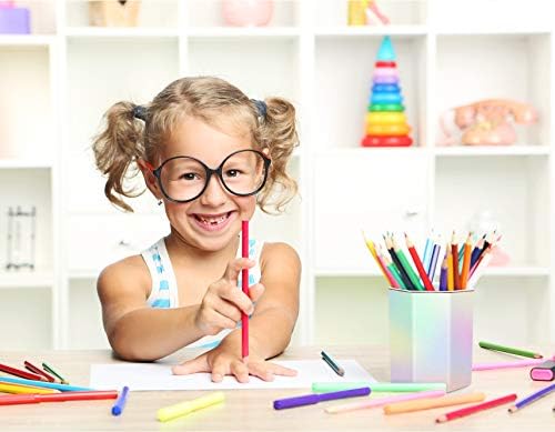 Pen Holder for Desk, Pencil Cup Holder Desktop Stationery Makeup Brush Organizer for Girls Durable Ceramic Desk Organizer for Office, Classroom, Room, Colorful - Image 5