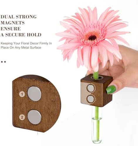 Magnetic Test Tube Flower Vases for Refrigerator, Set of 2 - Image 5