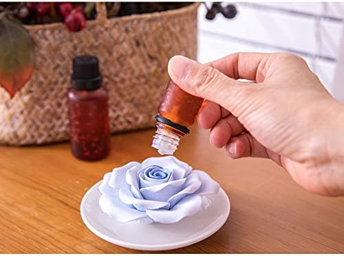Essential Oil Passive Flower Diffuser -Non-Electric Porcelain Aromatherapy Diffusers for Small Mini Room, Desk Decorative, Bathroom (Blue Rose) - Image 5