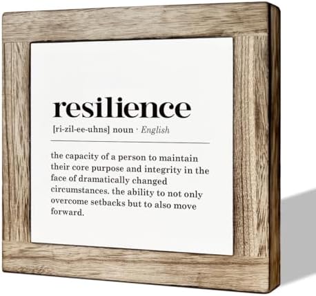 Resilience Definition Wood Block Sign - Motivational Office & Home Decor by MLTEye