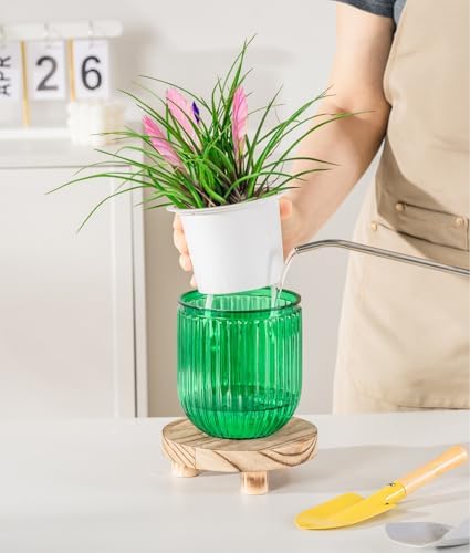 Melphoe Self Watering Pots for Indoor Plants Planter, 4.7 Inch 2 Pack Planters Self Watering Plant Pots for Flower, Houseplants, Succulent, African Violets and Cactus with Drainage - Image 5