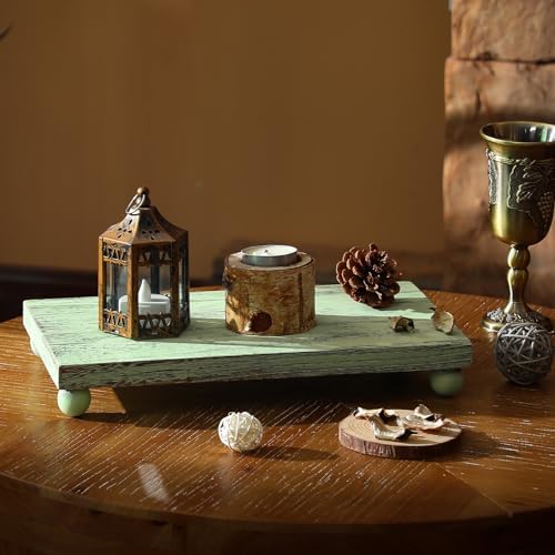 Amyhill Wood Pedestal Stand Riser Decor,Classic,Green,12 X 7 Inch - Image 4