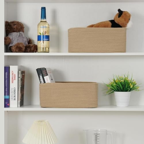 3 Pack Storage Baskets for Organizing, 13.7×9.5×6.3", Brown - Image 4