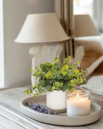 Coferset Small Fake Plants Eucalyptus Plants with Ceramic Pot - Image 3