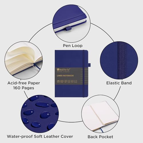&And Per Se Lined Journal Notebook, 160 Pages, A5 5.7 x 8 inches College Ruled Thick Paper Notebook Journals for Writing, Hardcover Notebooks for Women Men Office School (1 Pack, Royal Blue) - Image 4