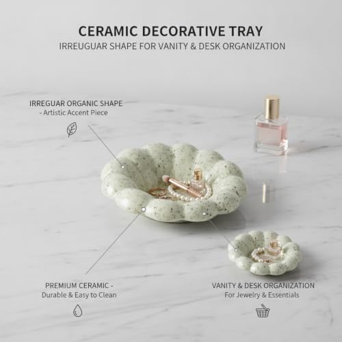Declutter Your Space with This Irregular Ceramic Catch-All Tray for Jewelry and Keys - Image 5