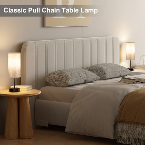 Grey Bedside Lamp for Bedroom Nightstand - Small Table Lamp Set of 2 - Image 2