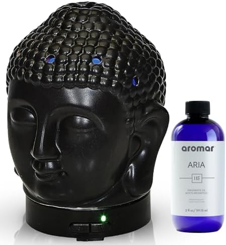 Aromar Buddha Ceramic Diffuser, Black by aromar