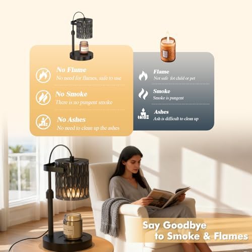 Candle Warmer Lamp, Timer & 4-Level Dimmer, Modern Decor - Image 4