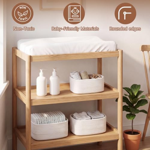Yinkin 12 Pack Small Storage Basket Cute Natural Cotton Rope Woven Basket Tiny Boho Decorative Toy Storage Bin Gift Baskets for Home Organizing, Closet, Shelf, Nursery, Bathroom (Rectangle,White) - Image 4