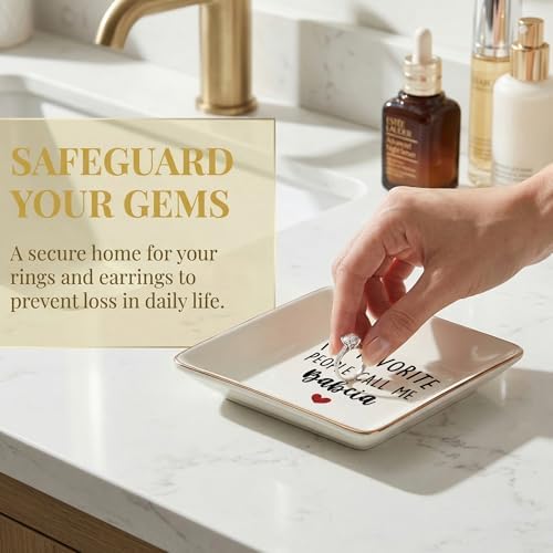 Babcia Gifts Jewelry Dish Tray, Best Grandma Mother's Day Birthday Gifts from Grandkids Ceramic Jewelry Tray for Rings Earring Bracelet Necklace, Grandmother Gift Trinket Dish for Women - Image 3