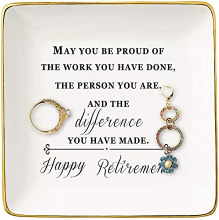 Happy Retirement Jewelry Tray Gifts for Women-Retirement Appreciation Gift by Topthink